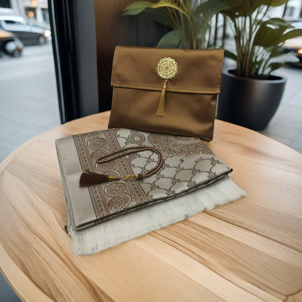 Gebetsteppich Set inkl. Gebetsperlen & Tasche