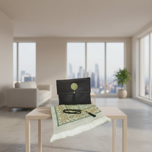 Gebetsteppich Set inkl. Gebetsperlen & Tasche